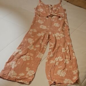 Carter's Peach Floral Jumpsuit